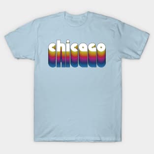 Chicago Pride // Retro Rainbow Design T-Shirt